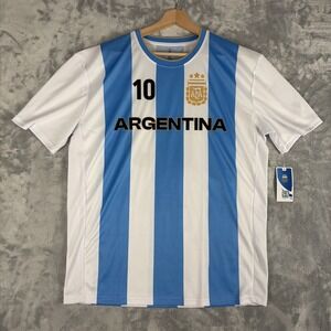 Official AFA 336GD-LB-LM Argentina Lionel Messi #10 Striped Jersey Small NEW!